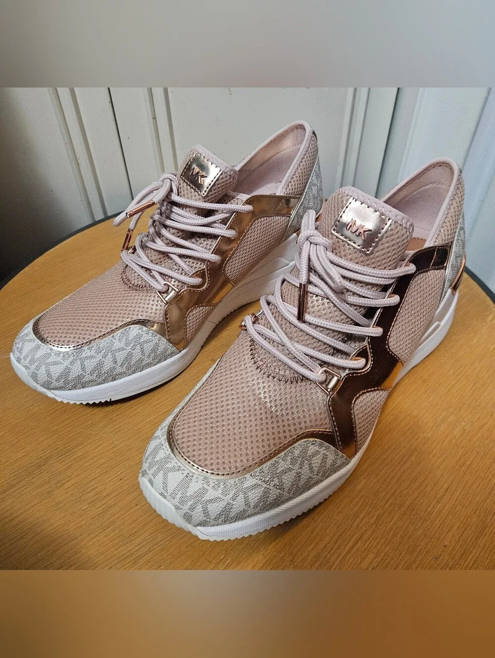Michael Kors Pink Rose Gold Logo Accent Women's Sneakers